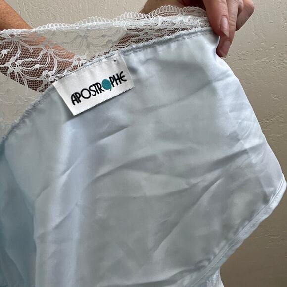 Vintage Baby Blue Lace Trim Ruffle Bodysuit - Picture 7 of 8